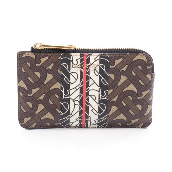 Burberry TB Monogram Coin Case Wallet in PVC-Coated Canvas, Women's, Brown/Mu... - Picture 1 of 9